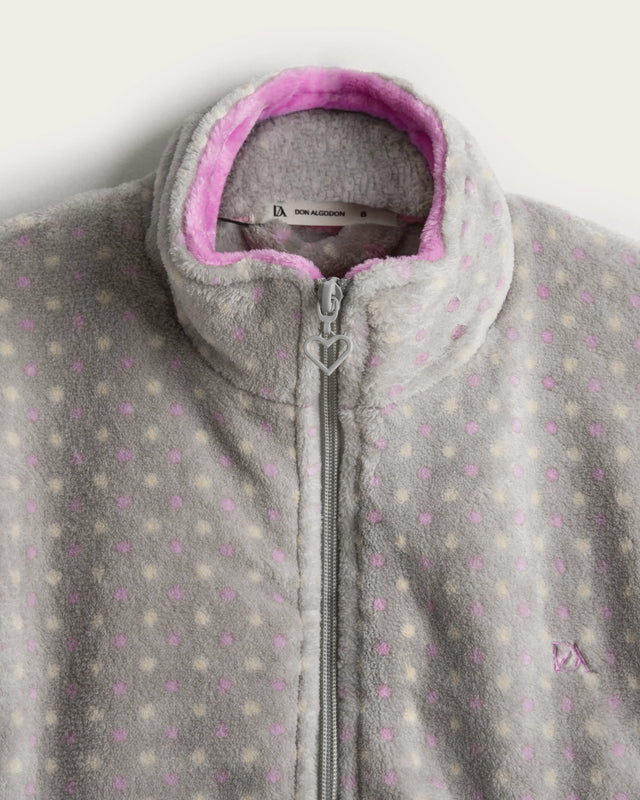 Bata Corta Niña Dot - Gris