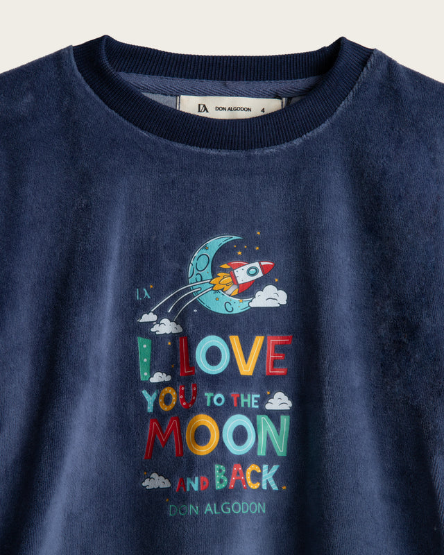 Pijama Largo Coralina Niño - Azul Marino
