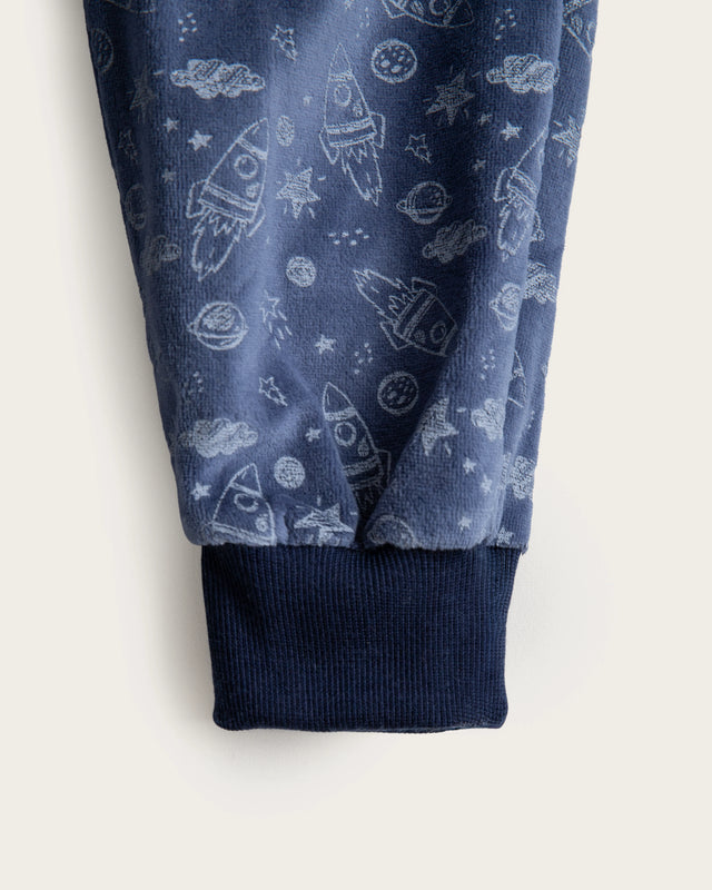 Pijama Largo Coralina Niño - Azul Marino