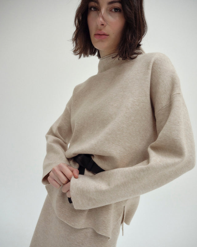 Jersey Manga Larga Cuello Chimenea