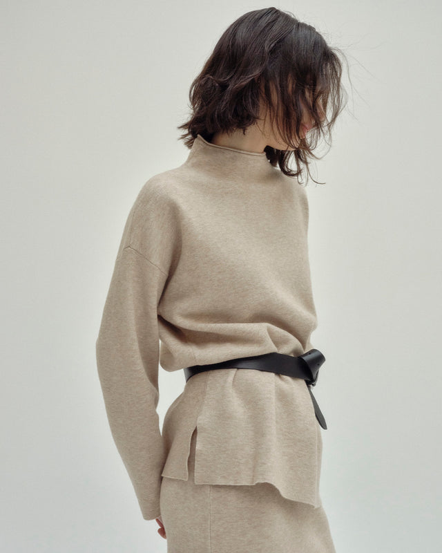 Jersey Manga Larga Cuello Chimenea