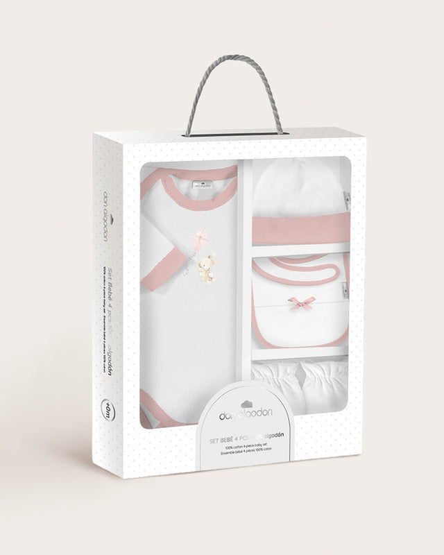 Set Bebé 5 Piezas Conejito Cometa - Rosa Bebé