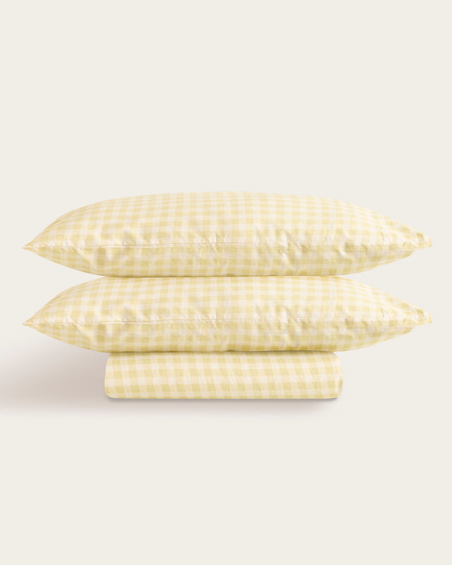 Housse de couette Elia imprimée Coton - 150 fils - Jaune