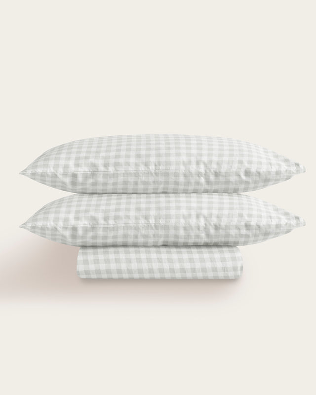 Housse de couette Elia en coton imprimé nordique - 150 fils - Gris