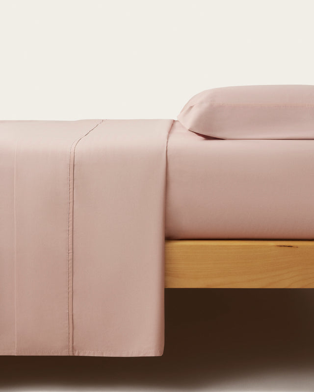Sábana Encimera Percal - Algodón 180 hilos - Rosa Palo