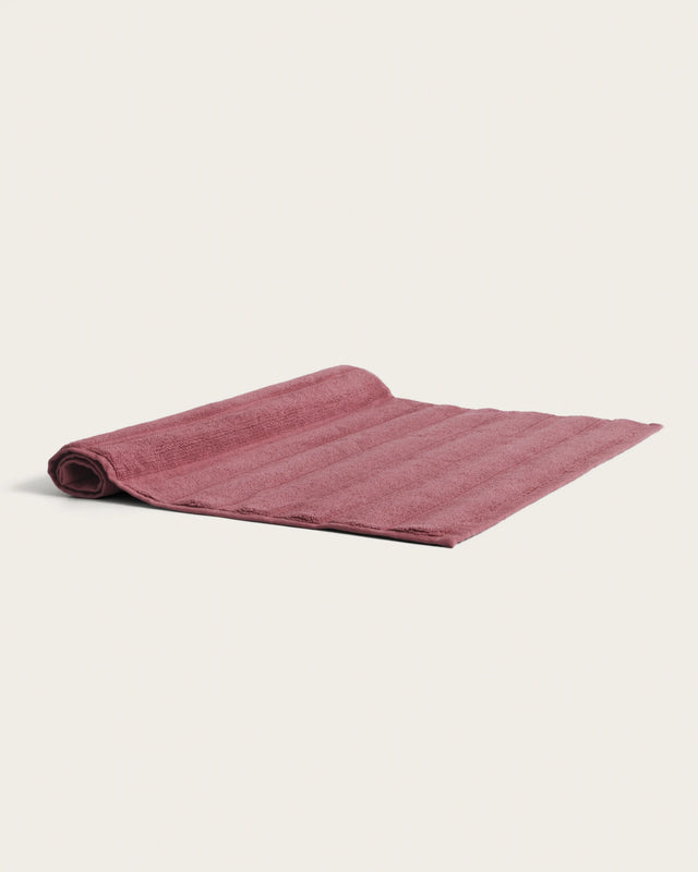 Tapis de bain Ribs - Coton 1000 g/m² - Bordeaux