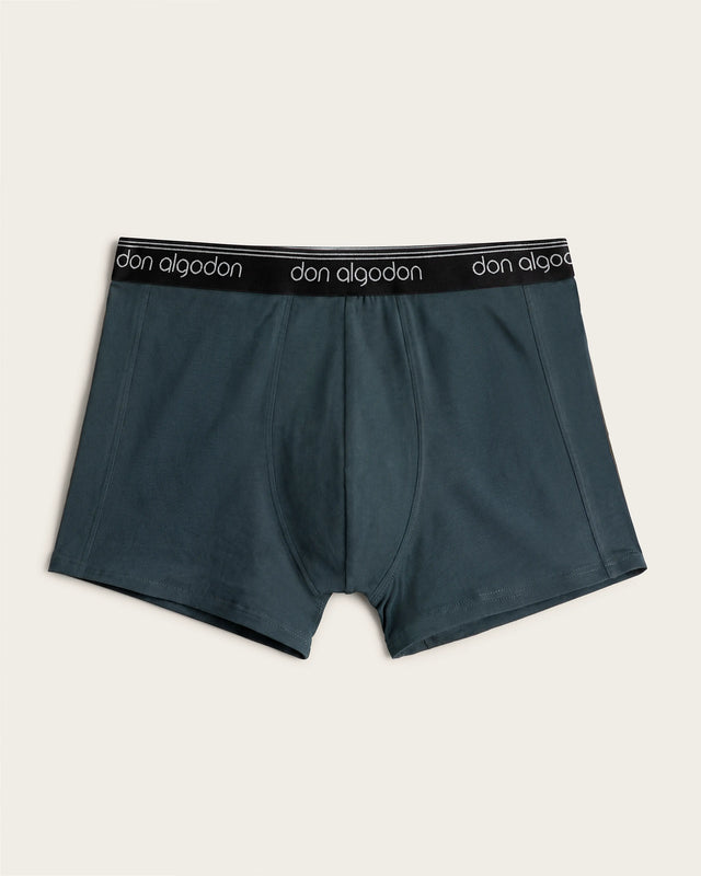 Caleçon Boxer Classique - Coton - Marine/Vert