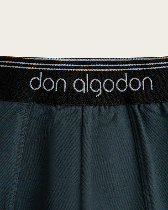 Caleçon Boxer Classique - Coton - Marine/Vert