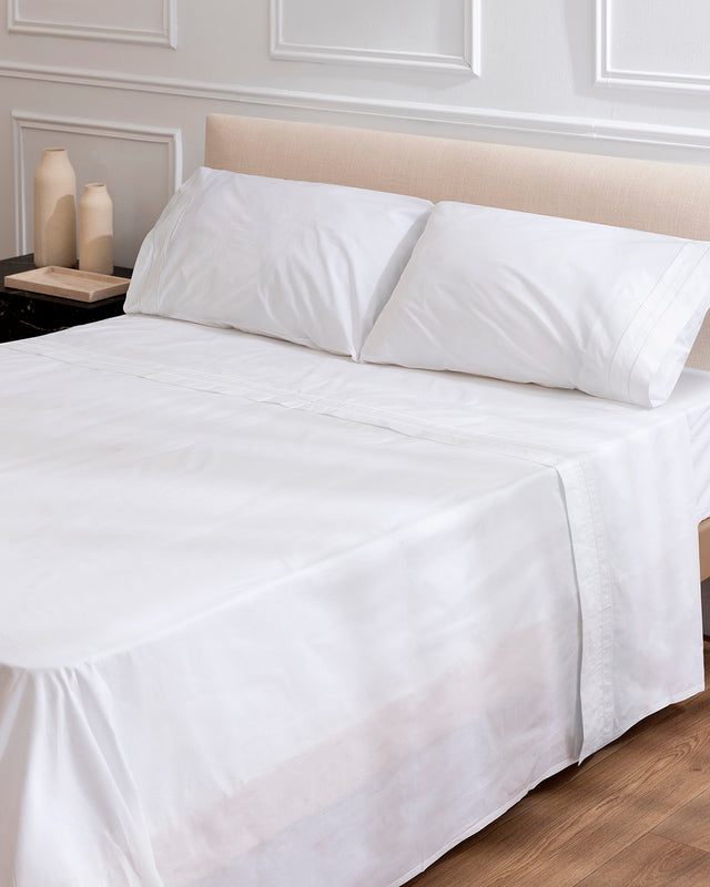 Juego de Sábanas Deva - Algodón 200 hilos - Blanco