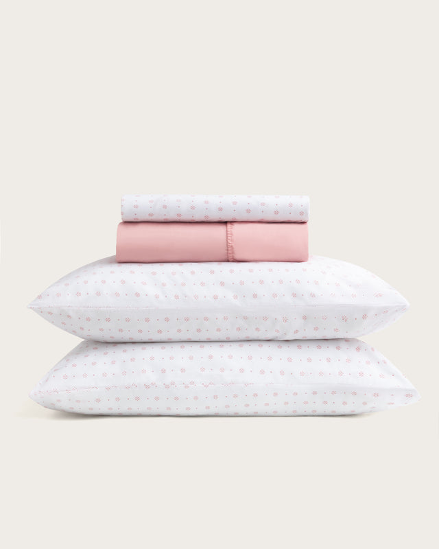 Vetra Printed Sheet Set - 150 Thread Count Cotton - Coral