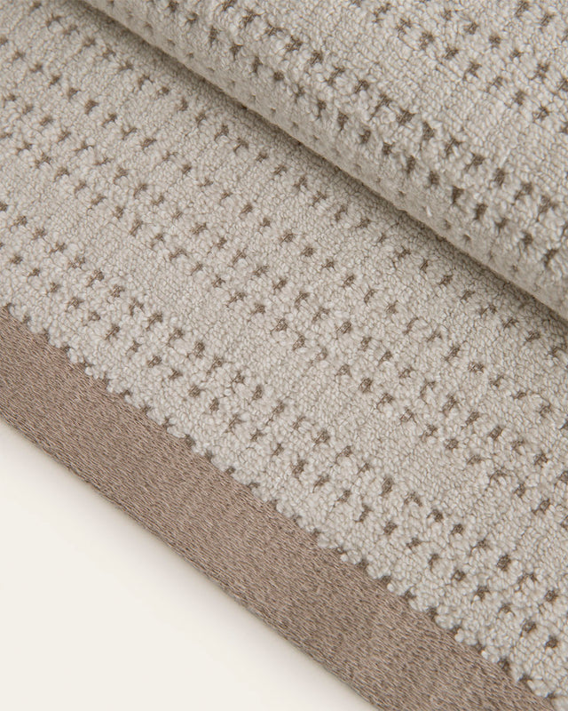 Juego de Toallas Jacquard Eliane - Algodón 550 g/m² - Beige