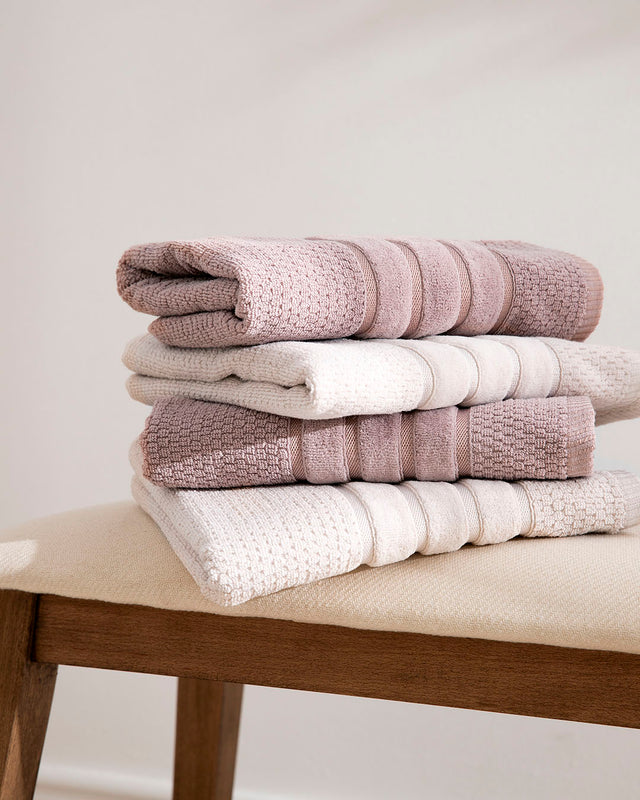 Juego de Toallas Jacquard Juliet - Algodón 500 g/m² - Arena