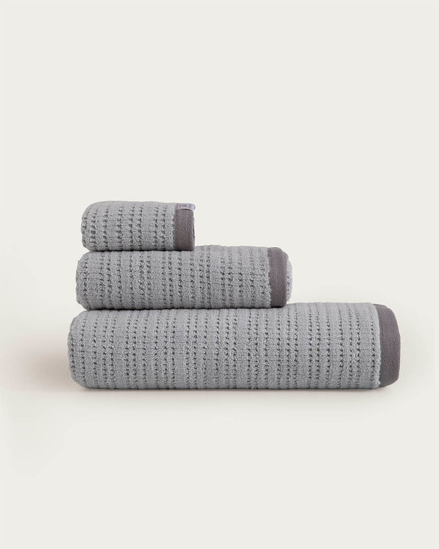 Eliane Jacquard Towel Set - 550 g/m² Cotton - Grey