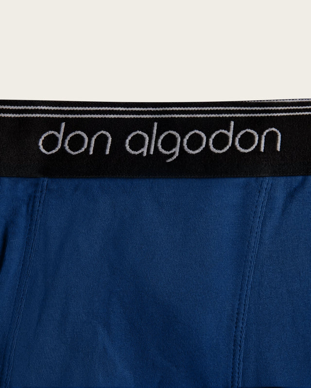 Caleçon Boxer Classique - Coton - Gris Foncé/Bleu
