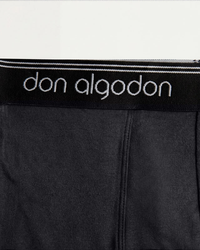 Caleçon boxer classique - Coton - Noir/Anthracite