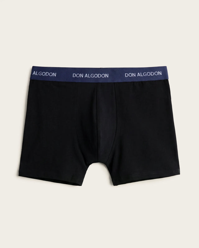 Boxer Briefs Washed Effect - Cotton - Royal Blue/Beige