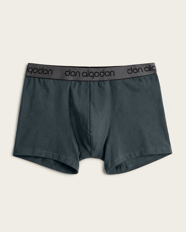 Caleçon boxer imprimé rayé - Coton - Vert/Marine