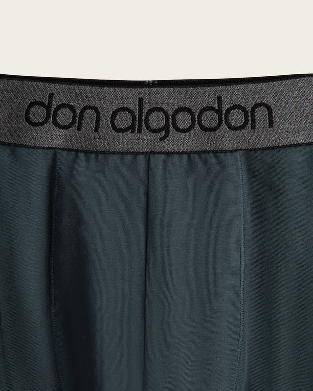 Caleçon boxer imprimé rayé - Coton - Vert/Marine