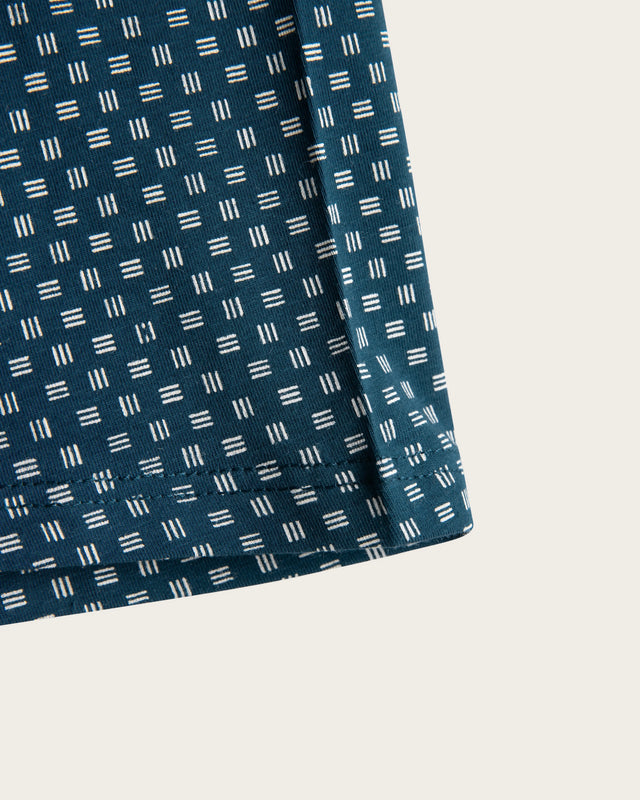 Men's Geometric Mosaic Print Boxer Briefs - Cotton - Navy/Green