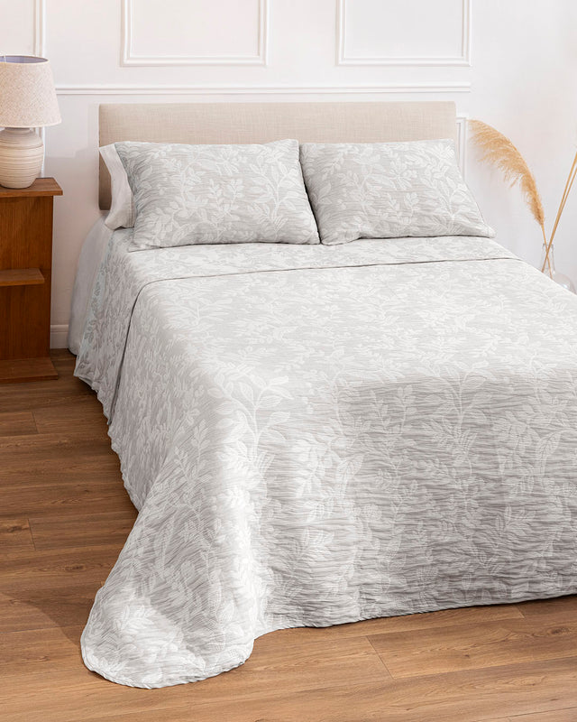 Colcha Reversible Jacquard Indiana - 155 g/m² - Gris