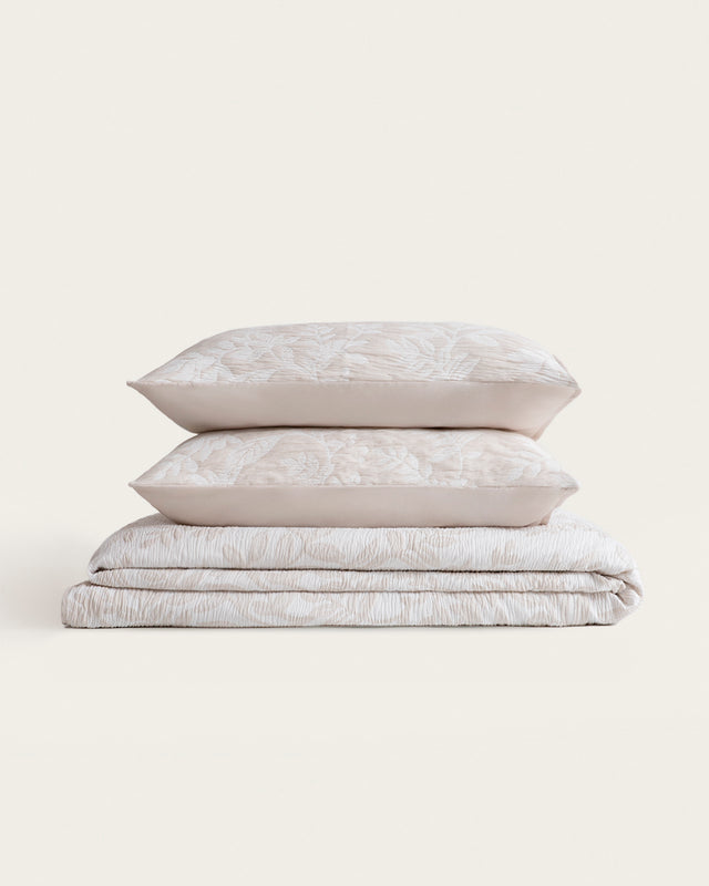 Colcha Reversible Jacquard Indiana - 155 g/m² - Crema
