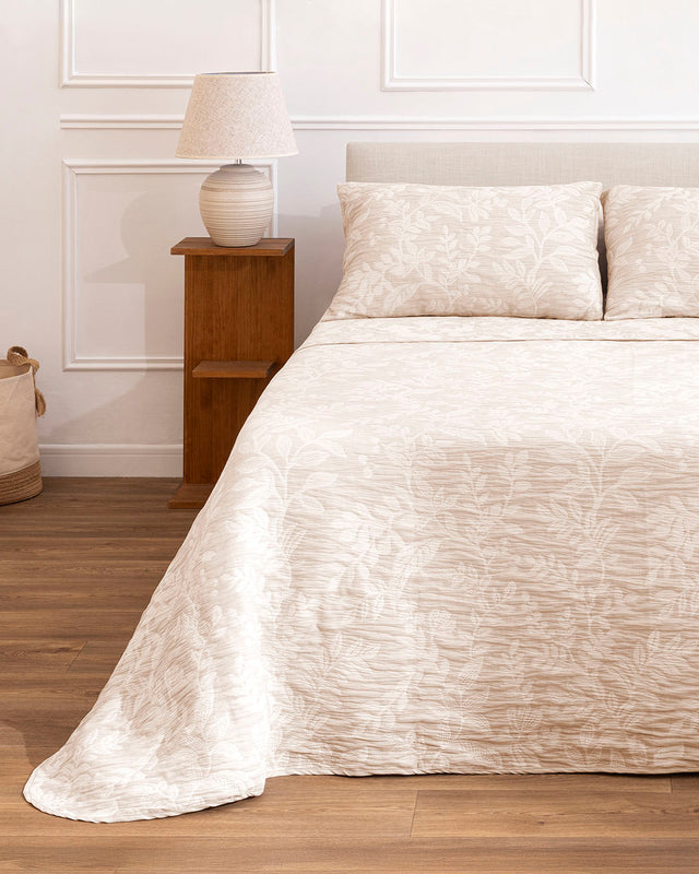 Colcha Reversible Jacquard Indiana - 155 g/m² - Crema