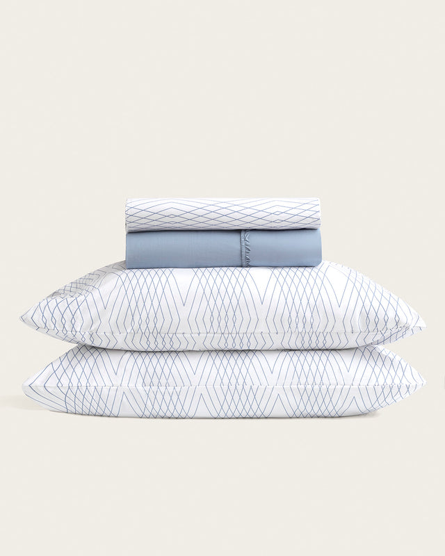Inara Printed Sheet Set - 150 Thread Count Cotton - Blue