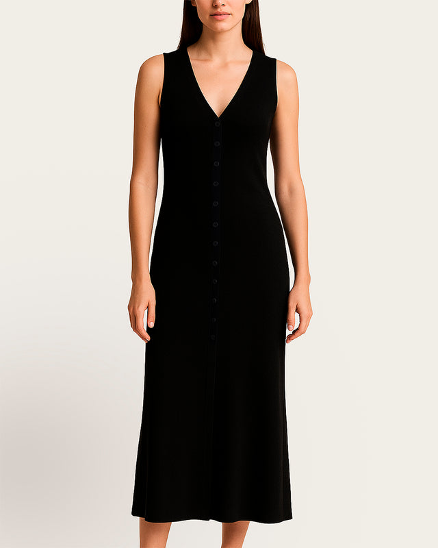 Vestido Chaleco Largo con Botones