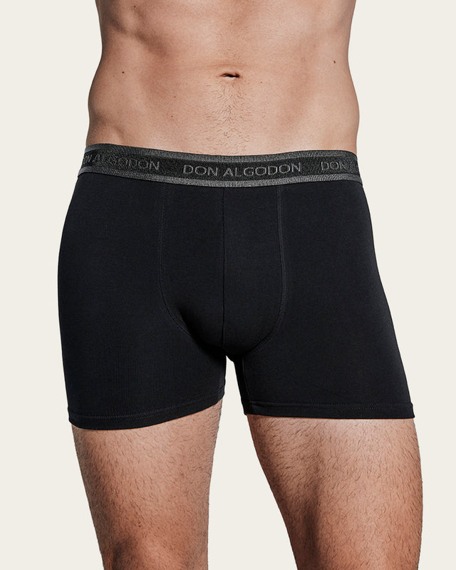 Calzoncillo Bóxer Estampado Geométrico Media Luna - Algodón - Negro/Verde
