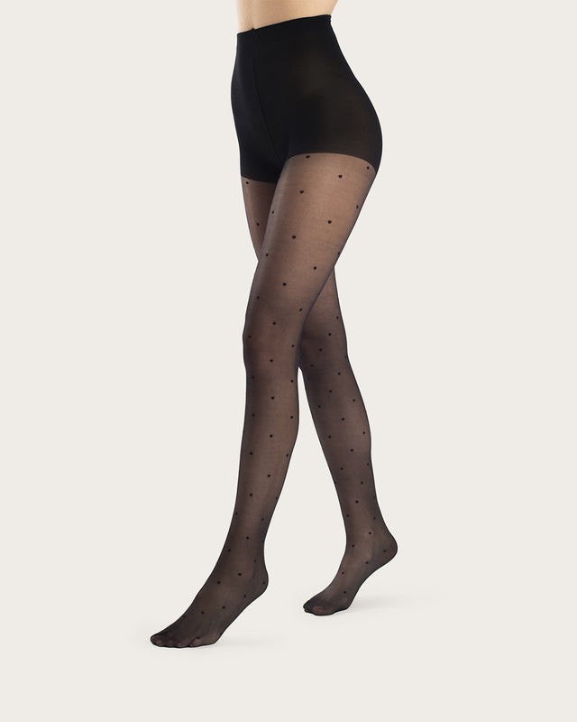Panty Fantasía Topos - 17 Deniers - Negro