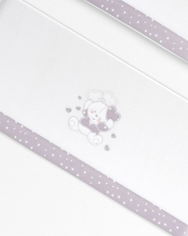 Juego de Sábanas para Bebé Oso - Blanco y gris