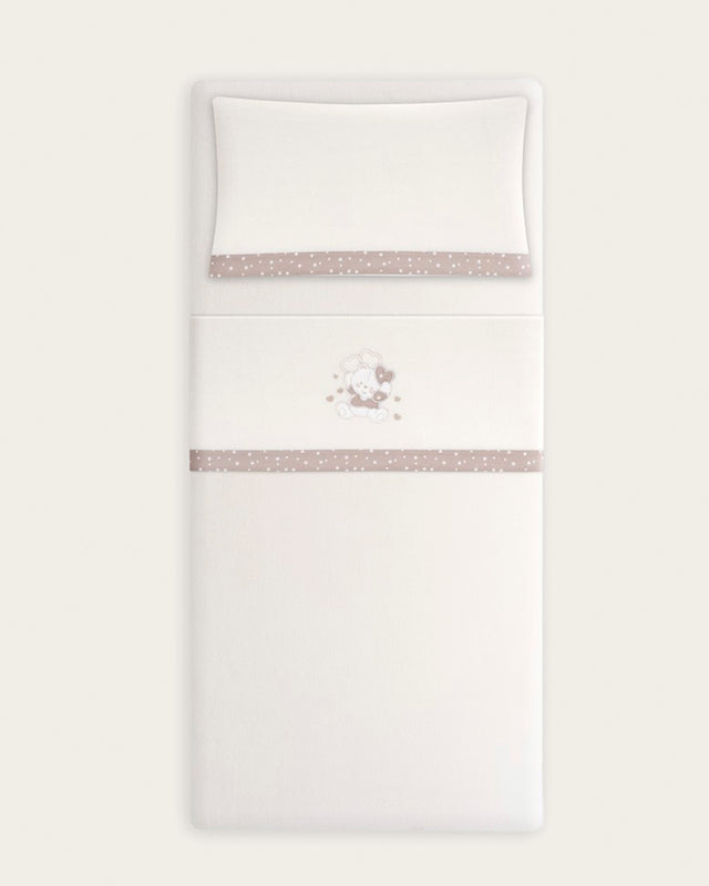 Juego de Sábanas para Bebé Oso - Beige