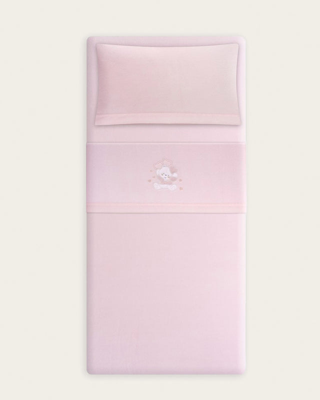 Juego de Sábanas para Bebé Oso- Rosa