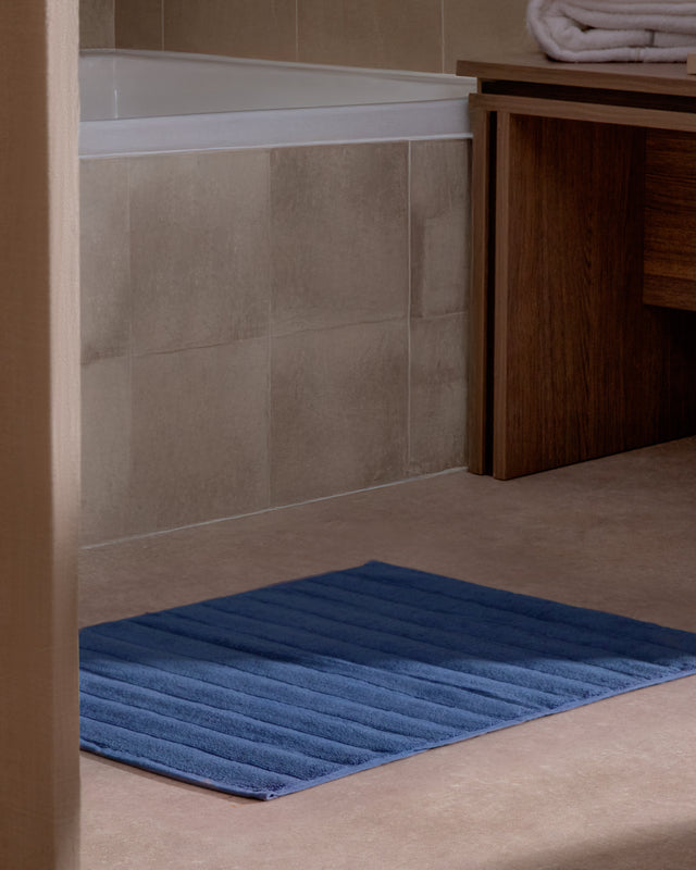 Alfombrilla de Baño Ribs - Algodón 1000 g/m² - Azulón