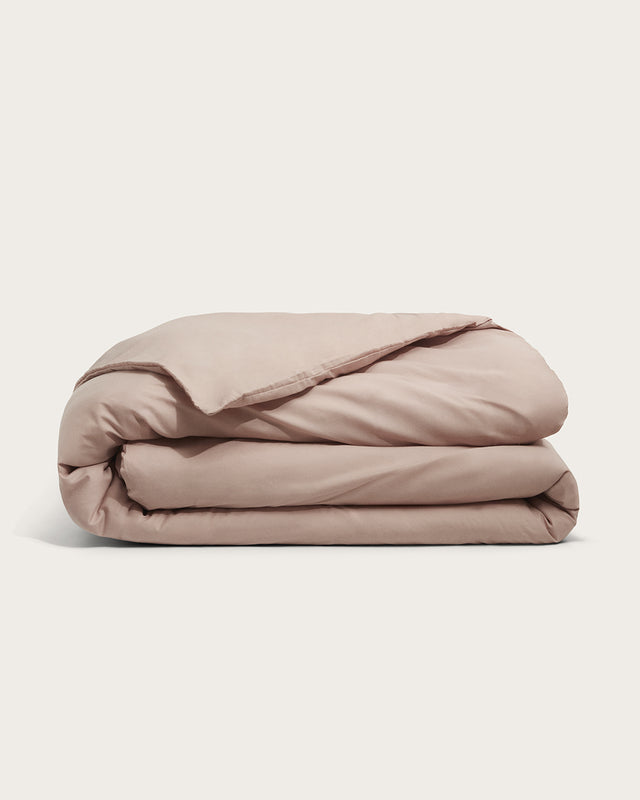 Housse de couette Percale - Coton 180 fils - Rose poudré