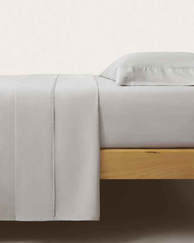 Percale Fitted Sheet - 180 Thread Count Cotton - Gray