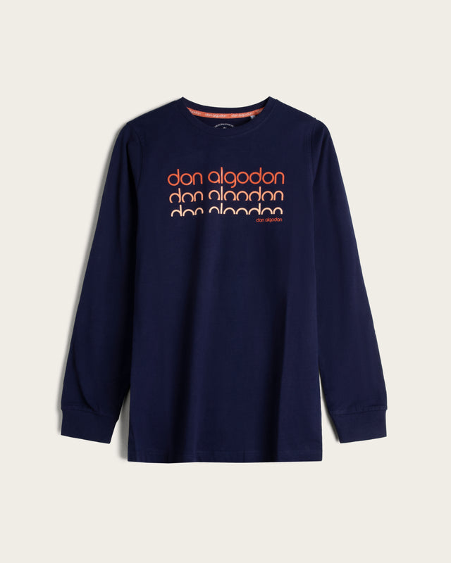Camiseta Estampado en Relieve Algodón