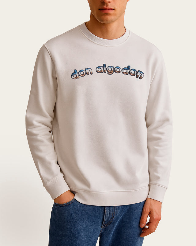 Sudadera Cuello Redondo Bordado 3D Algodón