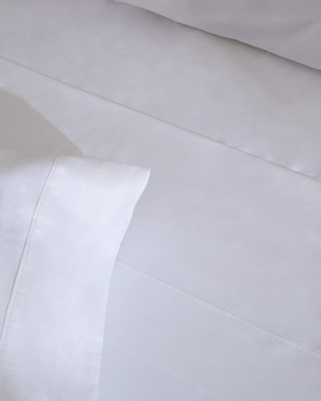 Flat Sheet Percale - 180 Thread Count Cotton - White