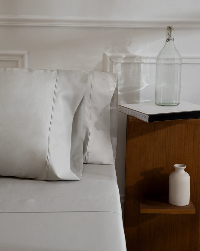 Taie d'Oreiller Percale - Coton 180 fils - Gris