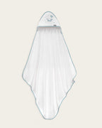 Capa de Baño Bebé Oso - Bordado Azul