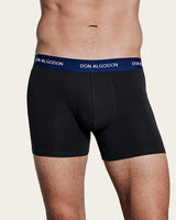 Boxer Briefs Washed Effect - Cotton - Royal Blue/Beige