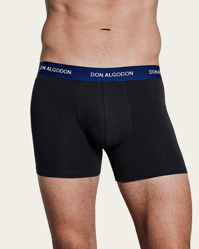 Boxer Briefs Washed Effect - Cotton - Royal Blue/Beige