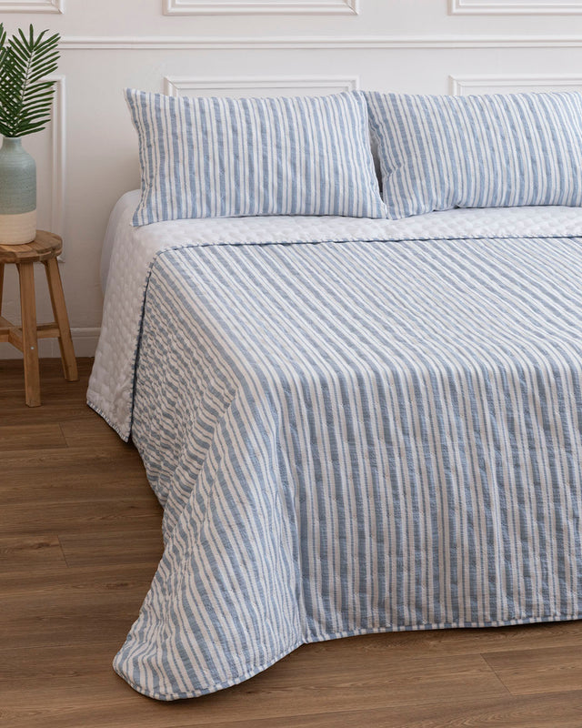 Colcha Hilo Tintado Sorel - 100 g/m² - Azul