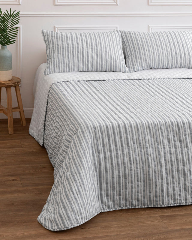 Colcha Hilo Tintado Sorel - 100 g/m² - Gris