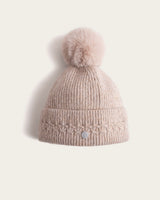 Gorro de Punto con Pompón - Beige