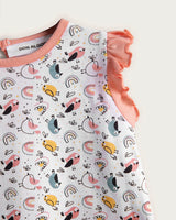 Bird Baby Romper - Cotton - Pink