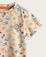 Pijama Corto Infantil Niño Travel - Algodón - Amarillo