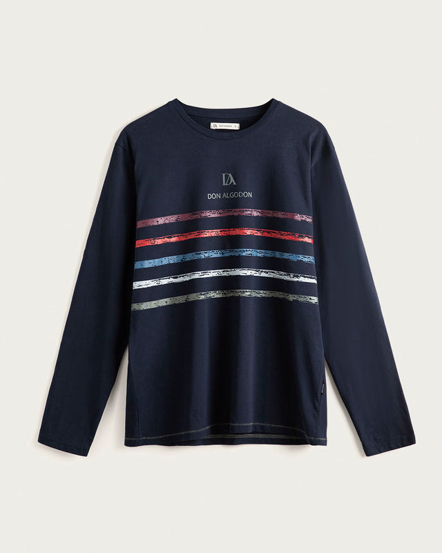 Pijama Largo Hombre Lagoon - Algodón - Azul Marino