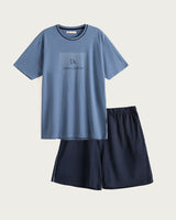 Pijama Corto Hombre Serene - Algodón - Azul